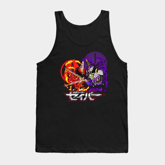 KAMEN RIDER SABER VS CALIBUR Tank Top by Tokuproject